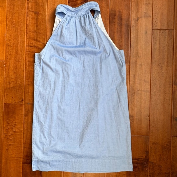 J. Crew Women's Oxfod Cotton Tie Neck Dress Size 12 Periwinkle-Blue - Picture 11 of 15